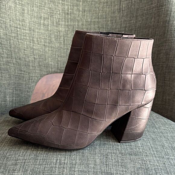 Jeffrey Campbell Final Boots Dark Grey Big Croco 7.5 women’s Crocodile-Patterned - Picture 1 of 11